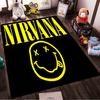 Nirvana Logo Smiley Face Rug Non-slip rug suitable for living room and bedroom sofas