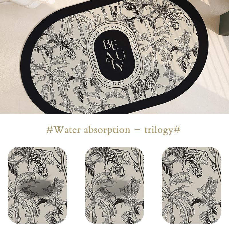 

Luxury Bath Mat Foot Mats Anti Slip Bathroom Rug Super Absorbent Quick Dry Floor Mats Room Rugs Toilet Carpet Doormat Washable 40cmx60cm