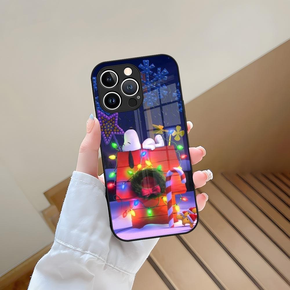 

Funny Snoopys Phone Case Tempered Glass For IPhone 13 17 15 16 14 12 11 Pro Max Plus Mini XR XS SE2020 Coque iPhone17