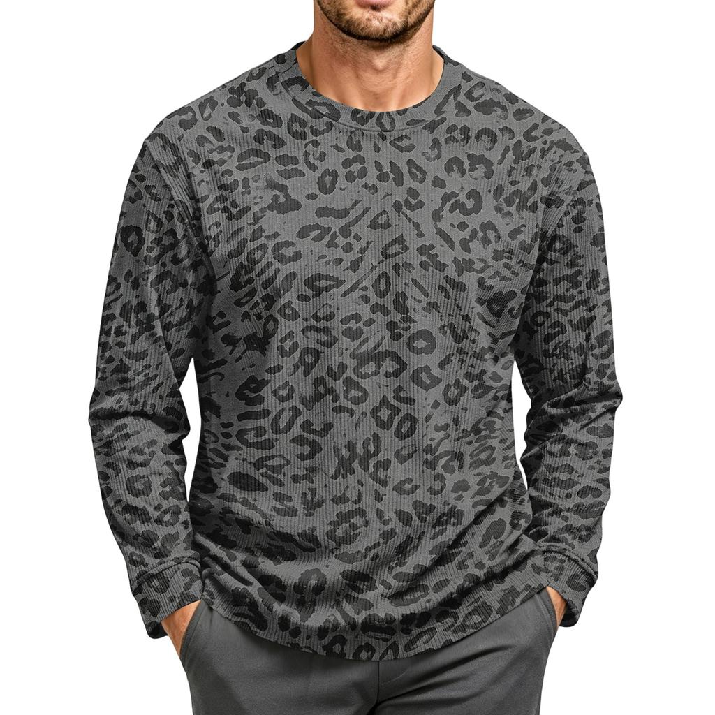 Men's Corduroy Long Sleeve Neck Top for Everyday Casual Wear