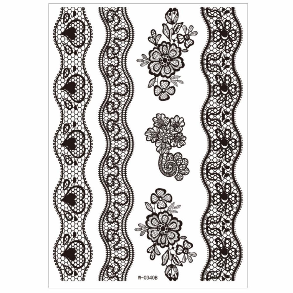Lace Fake Tattoo Henna Tattoo Stickers Black Mehndi Stickers Body Art Sticker Finger Hand
