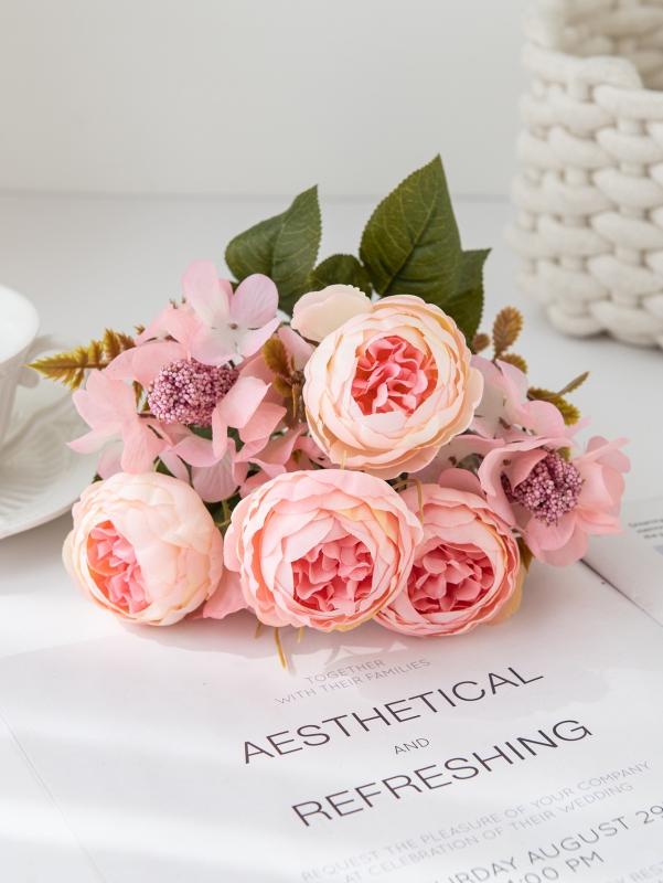 Artificial Flowers Silk Peony High Quality Festival Wreath Decora Home Room Table Garden Wedding Wreath Brial Bouquet Diy Gifts