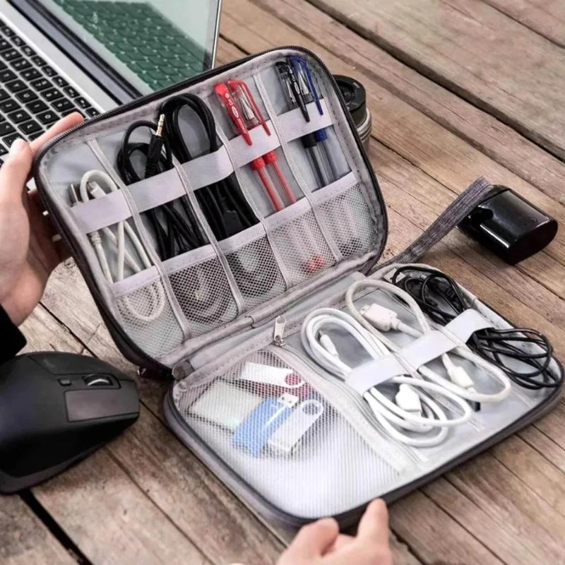 Portable Phone Cable Storage Bag Electronic Accessory Organizer Bag USB OTG Data Cable Charger Plug Travel Waterproof Multi Functional Organizer