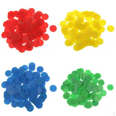 4X 100pcs 18mm Plastic Counters Board Game Tiddlywinks Teaching Colors