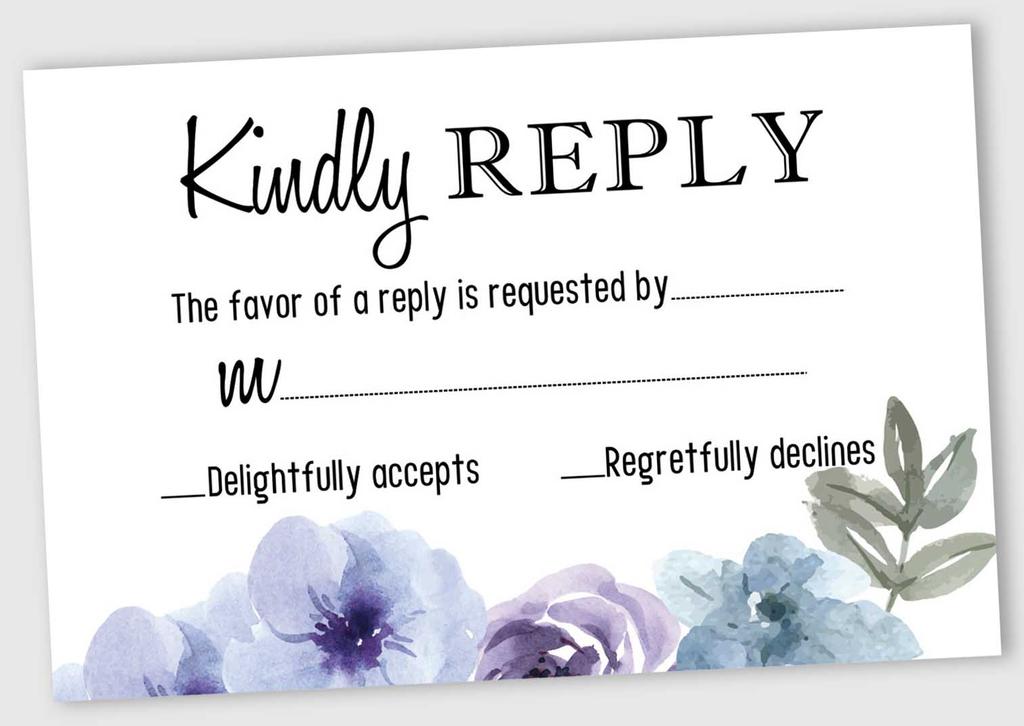 Inkdotpot 50 Blank RSVP Cards With White Envelopes Floral 4"x6" Response Cards-RSVP Reply Card For Wedding-Bridal Shower-Baby Shower-Rehearsal