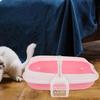 Mipcase 1 Set Cat Litter Box Pink Plastic Kitten