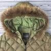 DUVETICA Quilted Down Jacket with Natural Raccoon Fur Trim/Women's 38/Khaki/(USED)