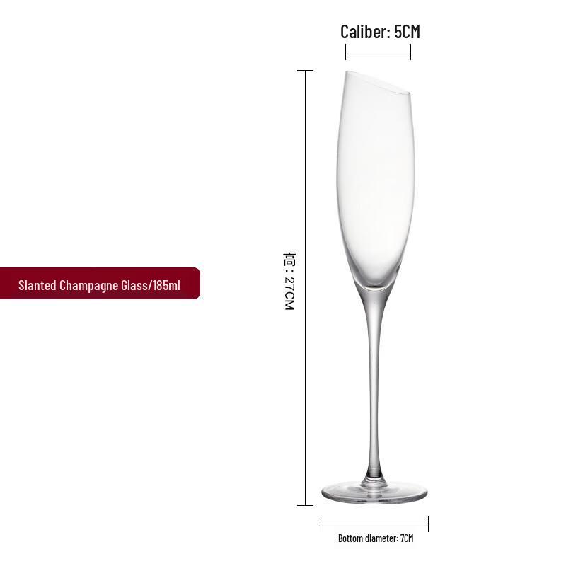 DU Crystal Glass Wine & Champagne Goblets for Couples Slanted Mouth