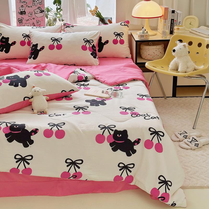 

2024 New Water Washed Glutinous Cotton Multi functional Summer Quilt Set of Four 200x230cm4pcs