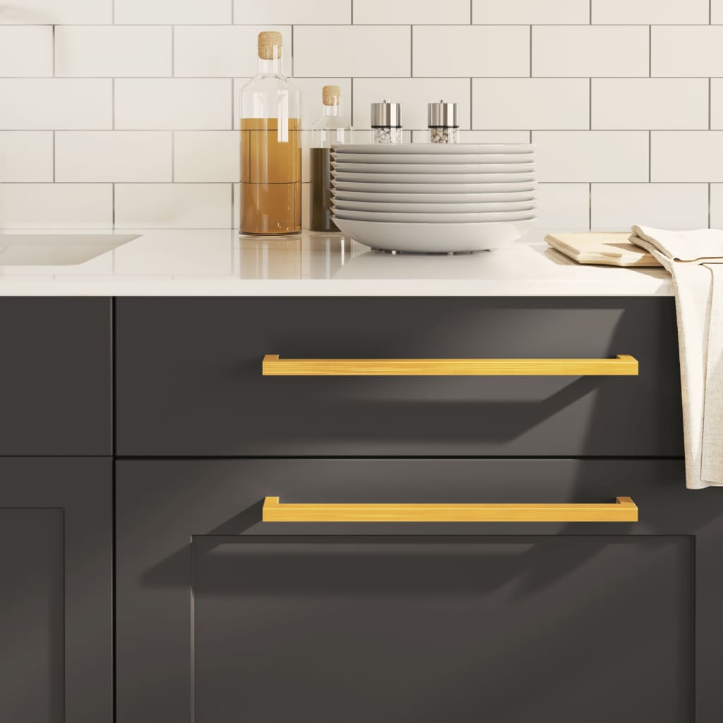 Cabinet Handles 10 Pcs Golden 320 Mm Stainless Steel