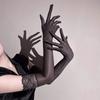 Thin Transparent Gloves 51CM Length Cosplay Gloves Sexy Stage Performance Gloves  Stage Shows
