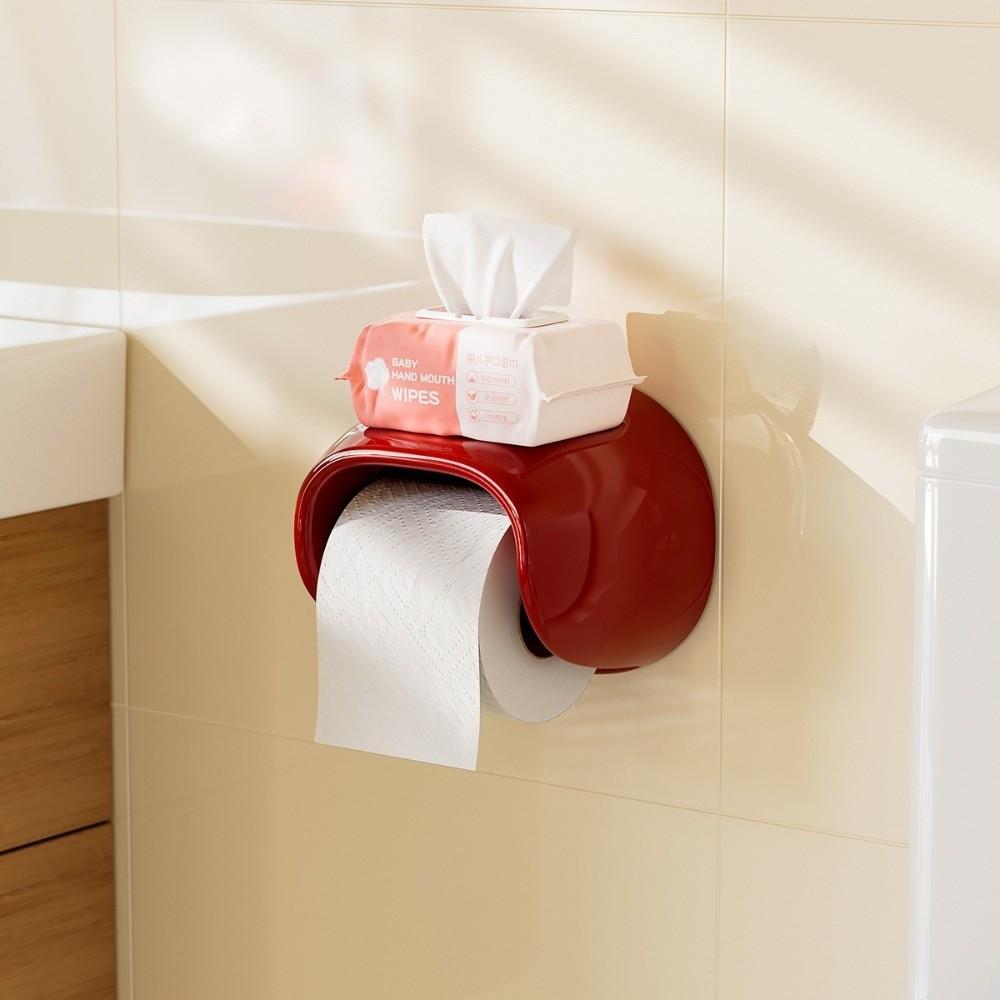 Wall Mounted Bathroom Roll Holder Plastic Toilet Paper Storage Box  Bathroom Organization Accessory