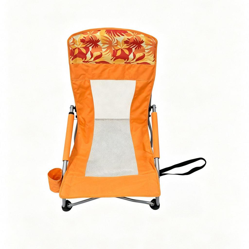 High-Back Folding Beach Chair: Portable Reclining Sling for Camping & BBQs