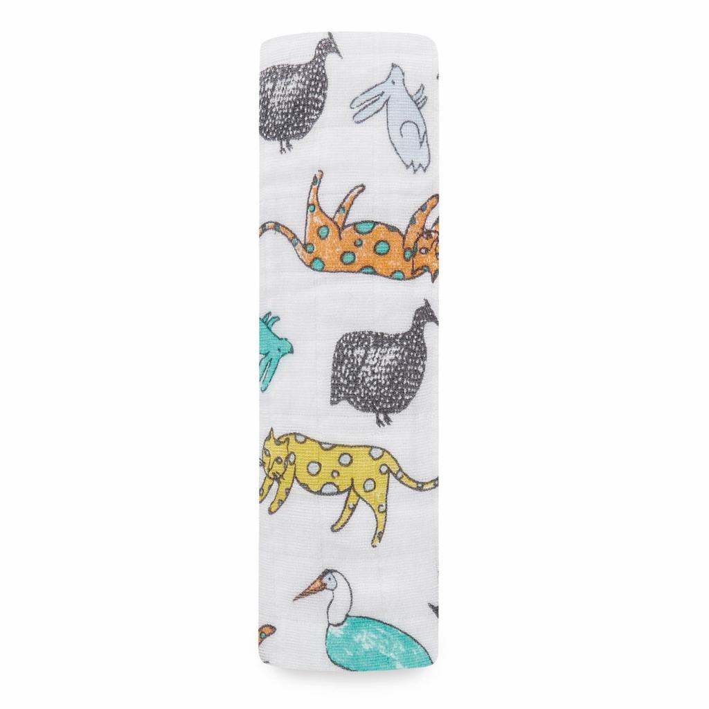 Swaddle Gaze Baby Japansk produkt Aden Anais Swaddle 1 Piece Jungle Wild Muslin 120 x 120cm Aiden og Anais Swaddle Baby Newborn 8972 [Ekte +