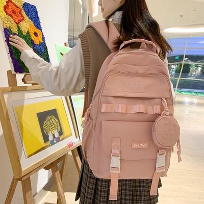 The New Schoolbag Is High-value, Fresh and Sweet, Candy-colored Backpack, Lightweight and Large-capacity Backpack for Junior High School Students.