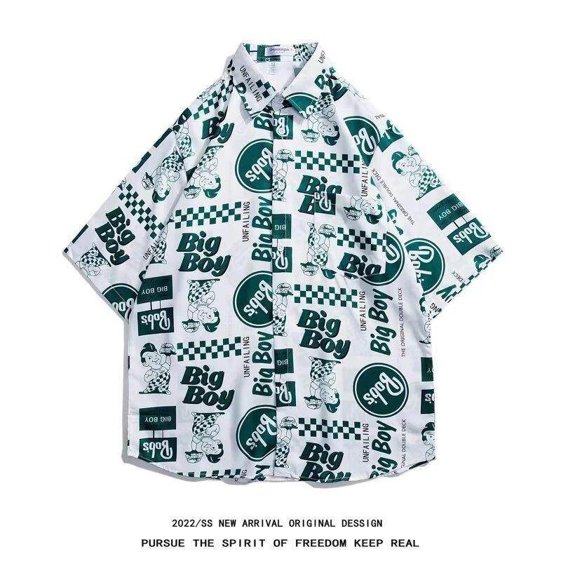 Pánská retro košile, pánský letní outfit, studentský volný střih, výklenek, neformální pánský top, svrchní oblečení, plážový top