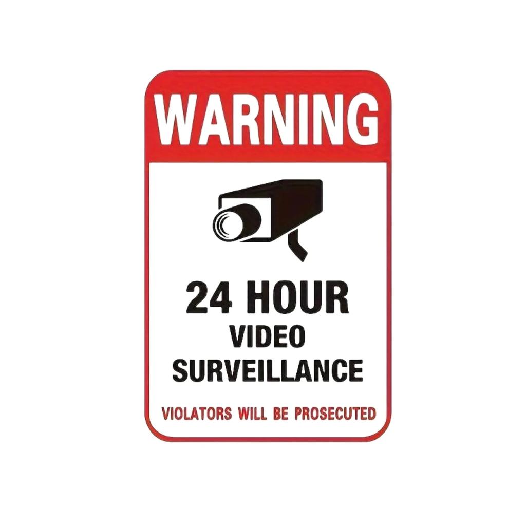 24-hour Video Surveillance Metal Sign Plaque Security Warning Decorative Plates For Outdoors Man Cave Hotel Home Wall Decor