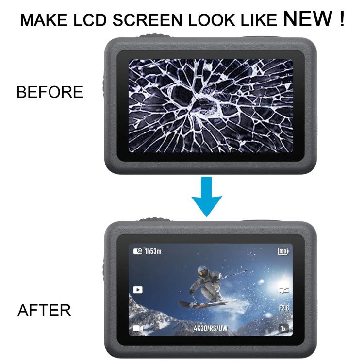 Rear Main LCD Screen Digitizer Full Assembly with Frame, Replacement Touch Display for DJI OSMO Action 6
