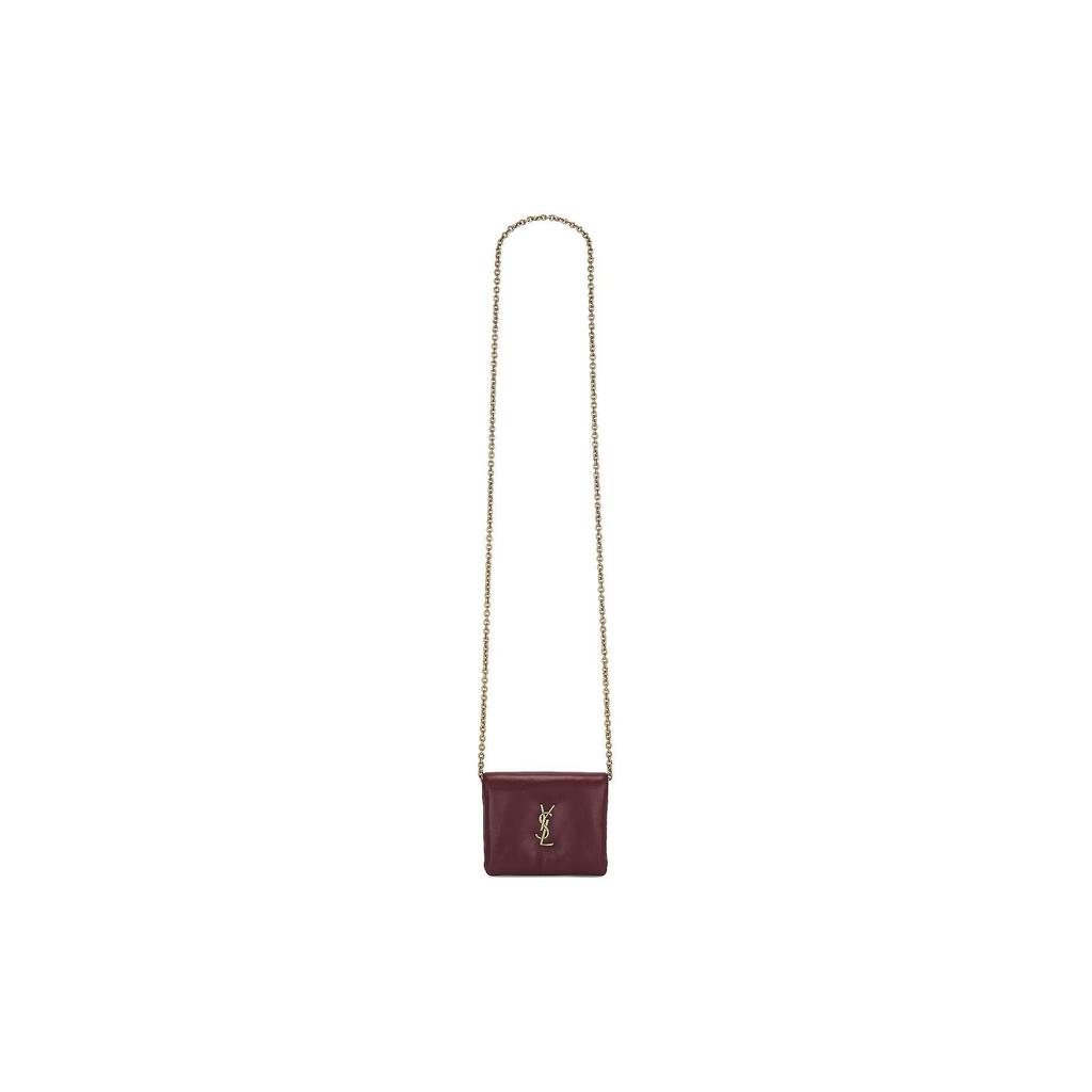 Saint Laurent Ysl Gold Metall Logo Lammleder Crossbody Schultertasche Damen Taschen Rot 777439-AACX7-6268