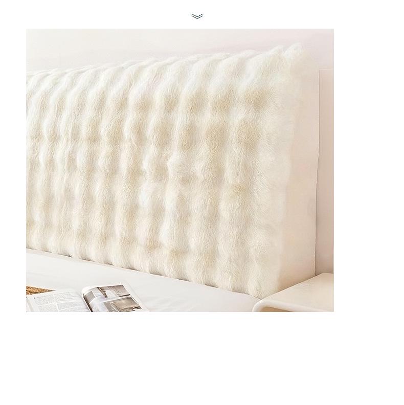 Elastic Upholstered Headboard Cover - Soft, Dustproof & Thickened Protector for Solid Wood Headboards