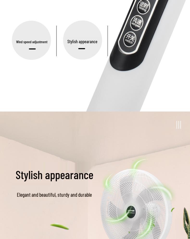XLANKE Electric Oscillating Floor Fan with Remote Control - Silent Vertical Design for Home