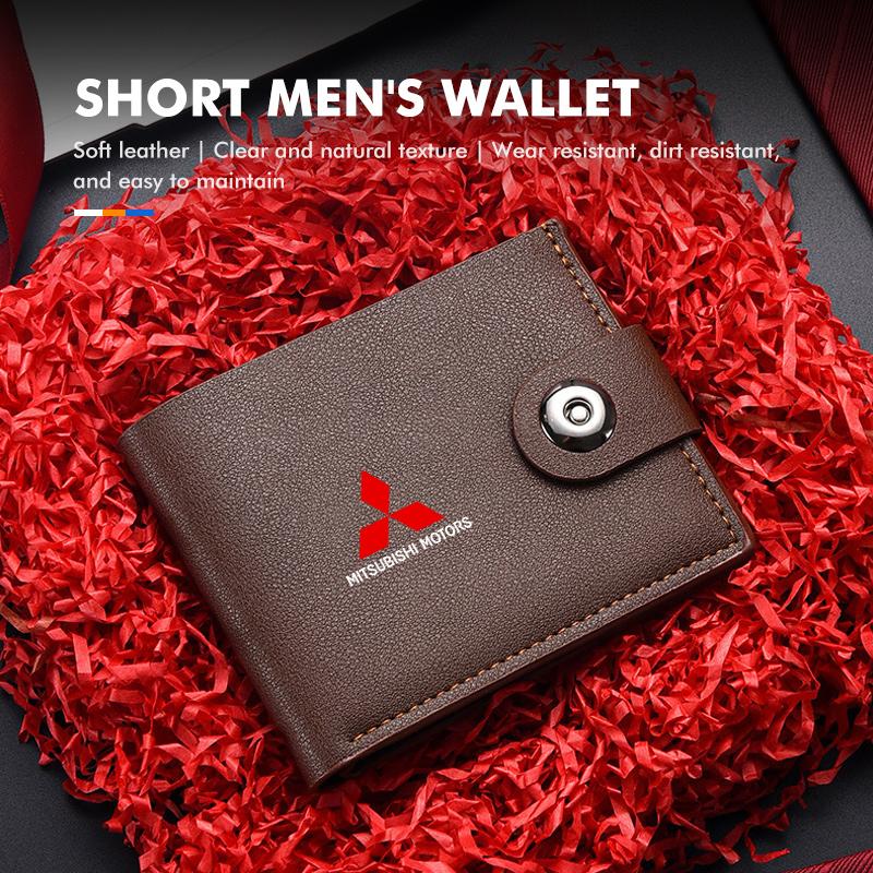 Cyakpr1 Retro Casual Men Wallets Small Card Holder Clutch For Mitsubishi Lancer ASX Pajero Mirage Attrage Xpander Outlander