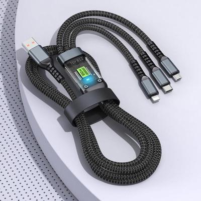 3-in-1 100W Schnellladekabel USB auf Type-C Micro Schnellladekabel für iPhone 15 Samsung Xiaomi Huawei