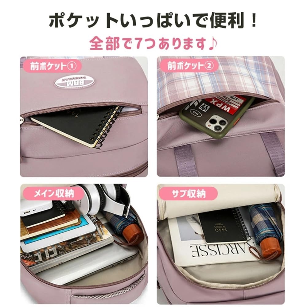 VNGOLERRY Large A4 for Girls and Elementary and Junior High School Perfect for School and Field Checkered Cute and Day Gift Kids' Backpack, Capacity,