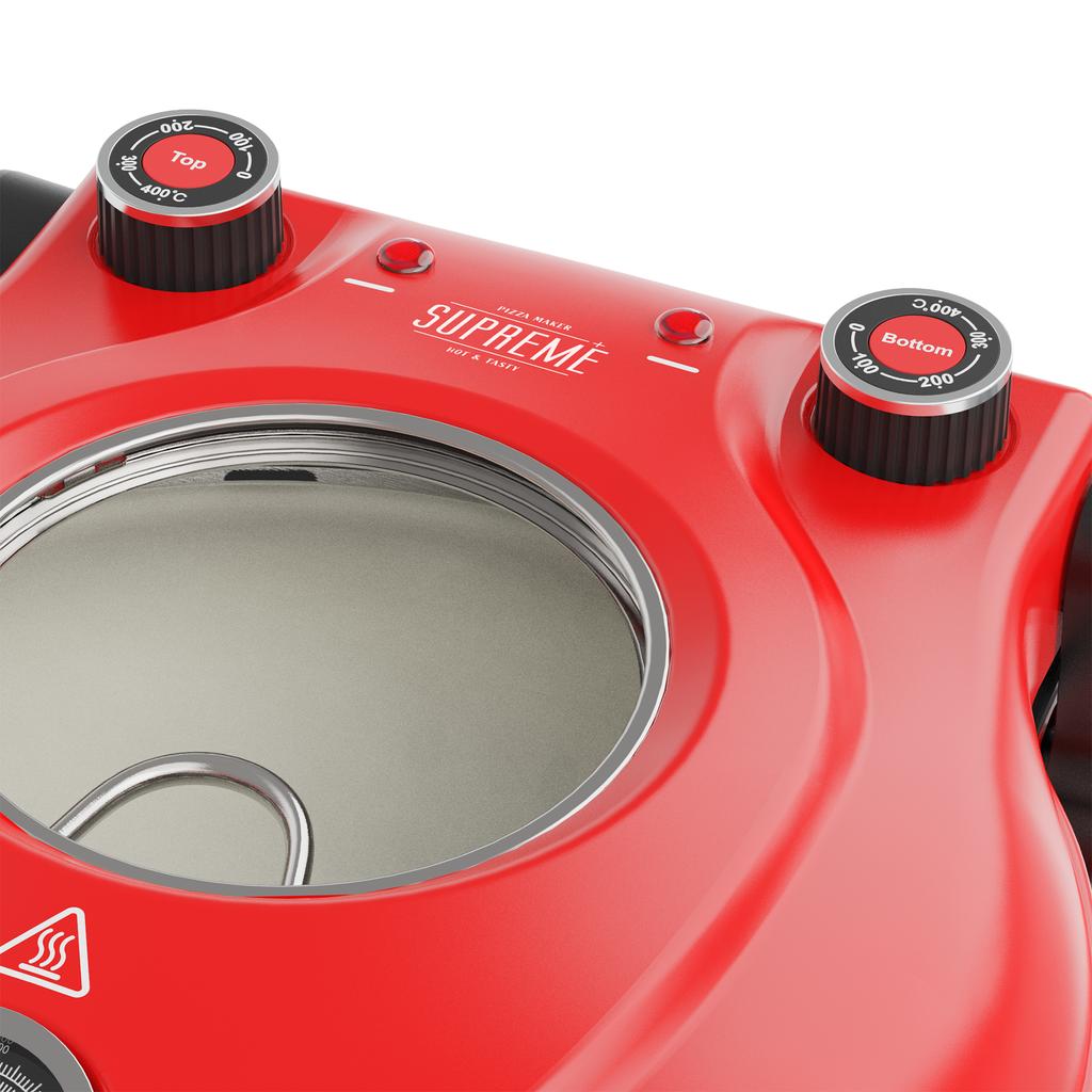 Teesa Supreme Pizza Oven + Window Shovel 405°C Stone 1200W Strong