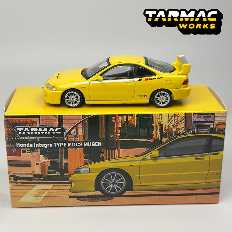 Tarmac Works 1:64 TW Honda Integra TYPE R DC2 MUGEN Sunlight Yellow Alloy Car Model Chase