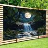 2D plane 1 piece of moonlight forest night scene theme pattern suitable for creating a rich festive atmosphere