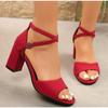 Ladies Shoes 2026 High Quality Open Toe Women's Sandals Fashion Zip Office and Career Summer Plus Size Solid Heeled Sandals