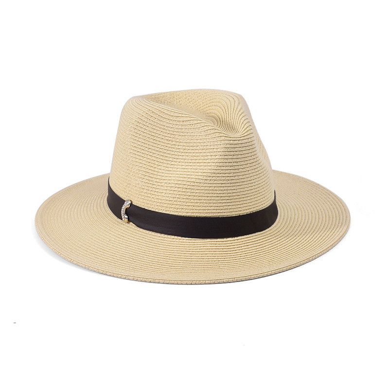 

Летняя пляжная солнцезащитная шляпа Соломенная шляпа Панама Ковбойская шляпа Защита от солнца для мужчин и женщин Отпуск Большая широкая поля Джаз Винтажная шляпа-цилиндр 8766-Beige [Jazz Hat]]