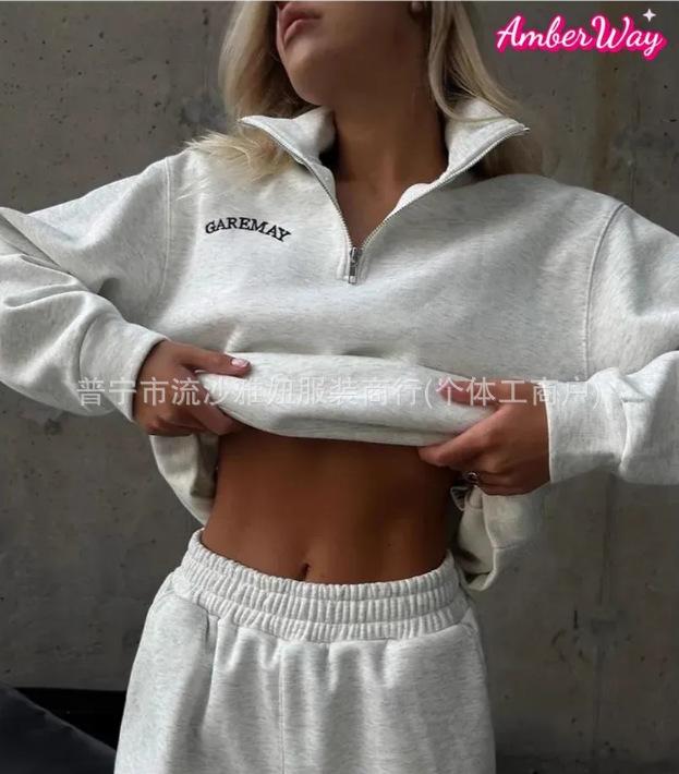 American Style Half-Zip Oversized Hoodie - Autumn/Winter Trendy Lapel Top