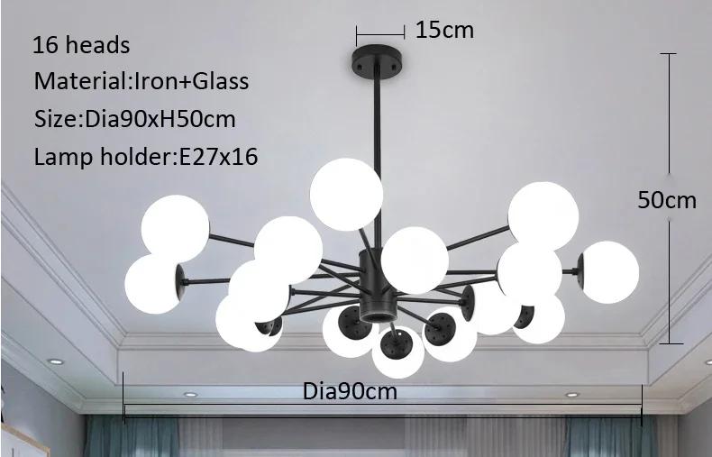 Nordic Luxury Chandelier Living Room Lighting Glass LED Ceiling Modern Design Dining Room Bedroom Kitchen Home Decoration
