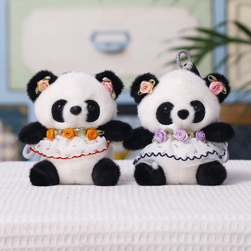 Pandabären Schlüsselanhänger Plüschtier Mit PP-Baumwollfüllung Für Kinder Und Erwachsene
