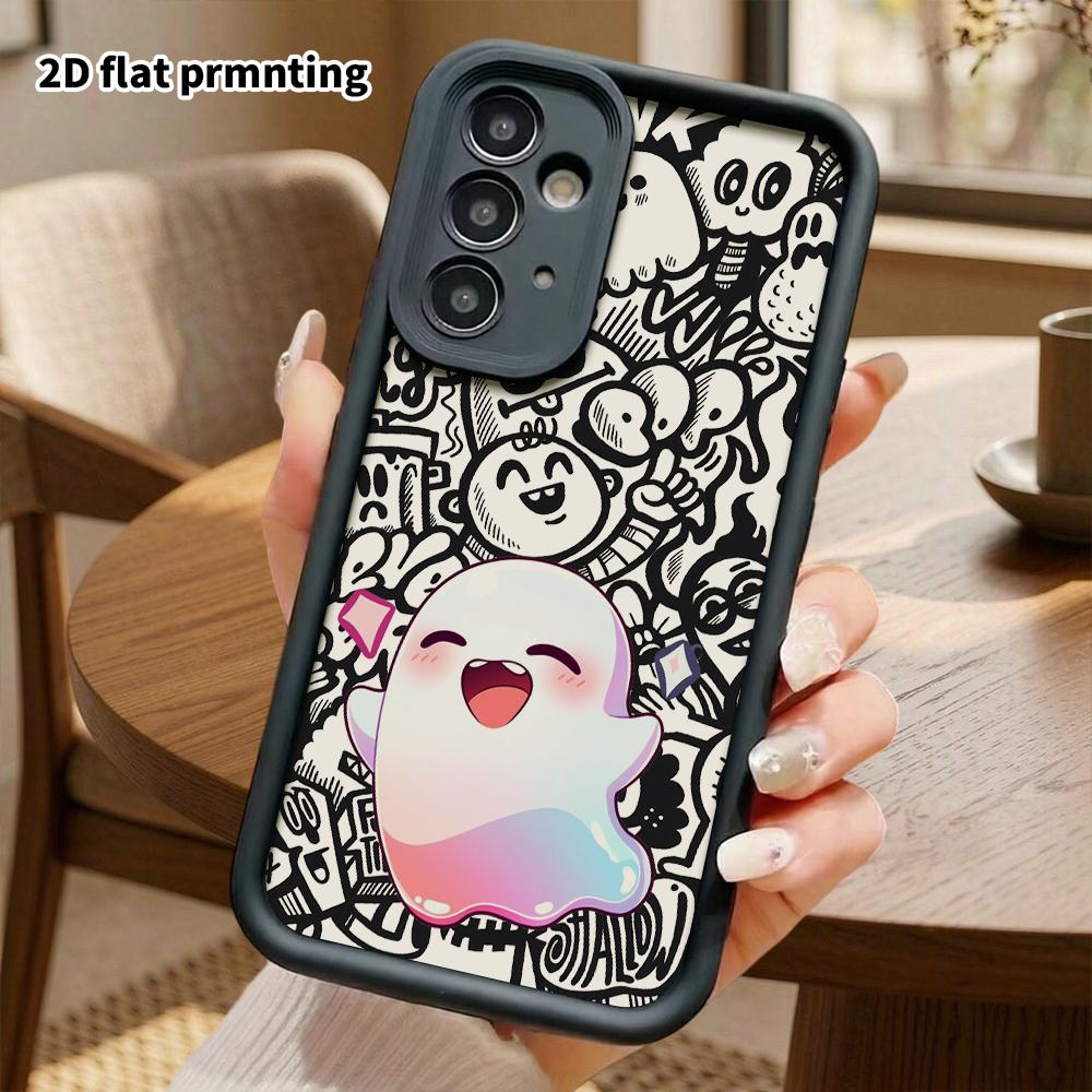 Phone Case: 2D Flat Samsung Galaxy A34 A35 M05 M06 S20 S22 S21 FE Plus 5G Protective Case, Gradient Little Ghost, Christmas and Halloween Gift