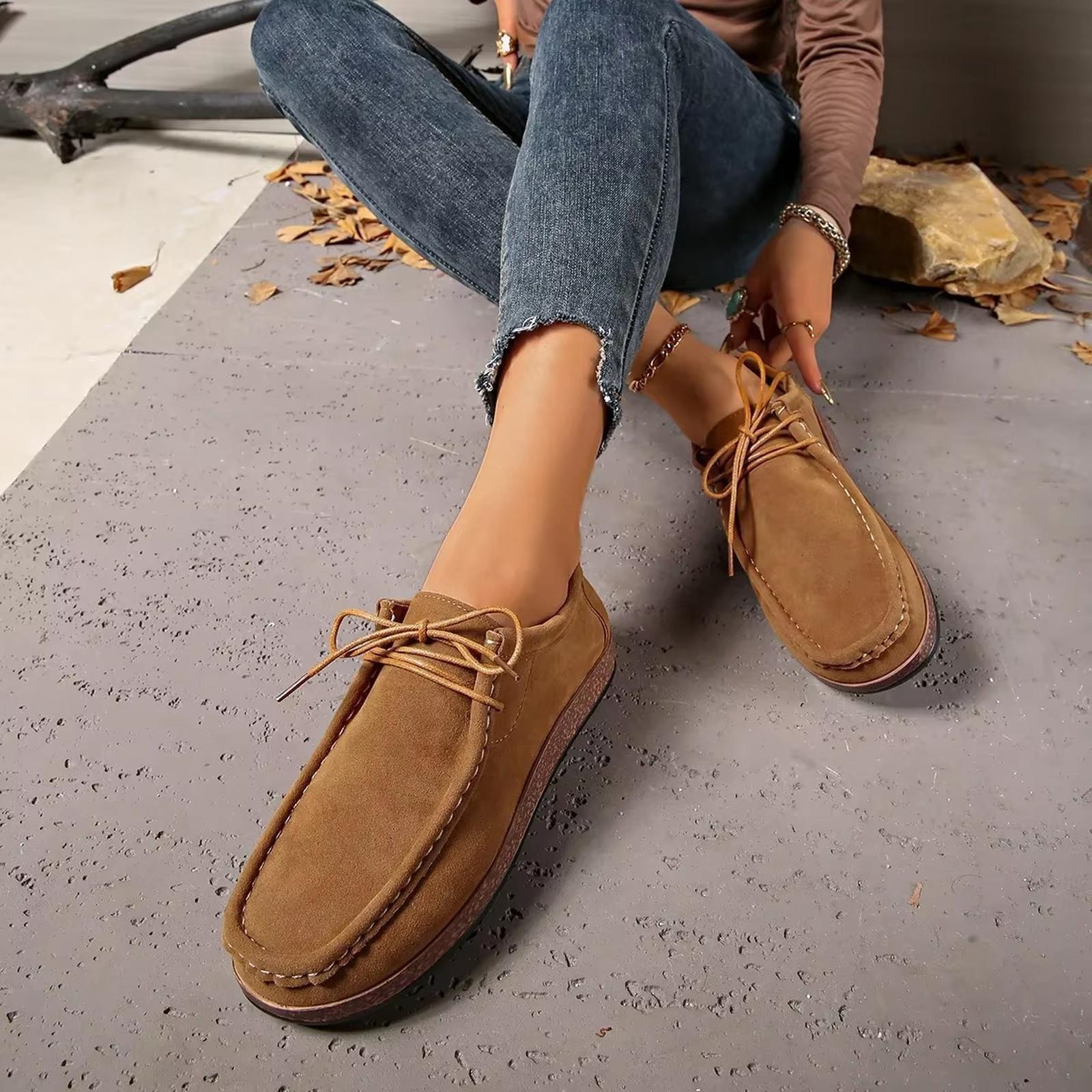 Женская одежда больших размеров - Обувь - Новая Европейская Американская Повседневная Плоская Пограничная 39 коричневый 1890₽