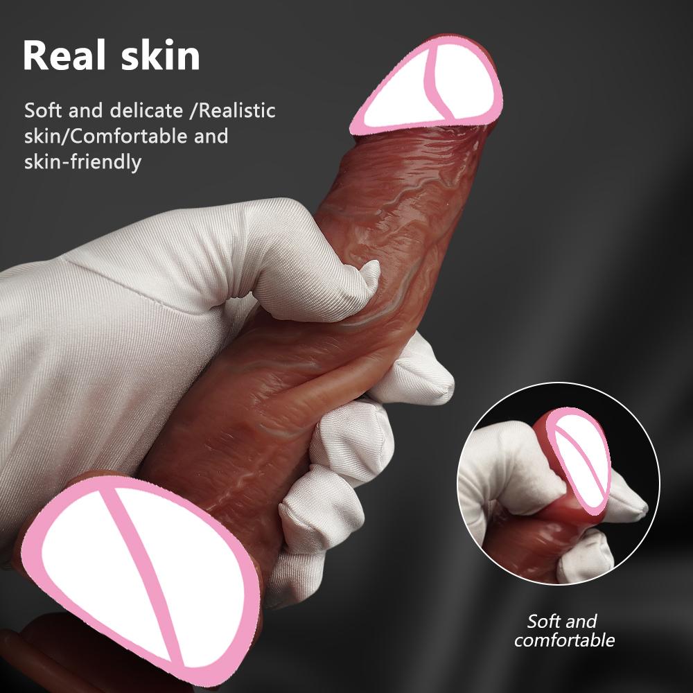Automatické teleskopické dildo s přísavkou Wireless Remote G Spot Vibrator Bezdrátové dálkové vyhřívání Penis Sex Toy Big Dildo