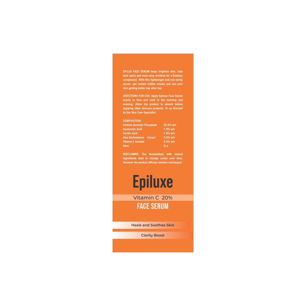 Epiluxe Vitamin C 20% Face Serum - Brightening & Anti-Aging Skin Radiance Booster Serum