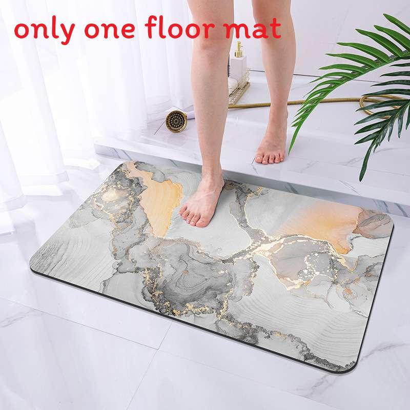 Marble Diatomaceous Bathroom Mat With Quick Drying And Non Slip Function For Home Decor