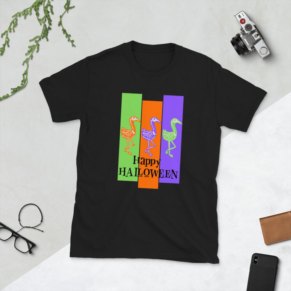 HALLOWEEN SKELETON FLAMINGO HALLOWEEN T-SHIRT S разноцветный