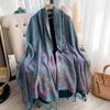 New Pattern Jacquard Air Conditioner Quilt Long Scarf Shawl Scarf Long Fringe Autumn and Winter Bohemian Scarf for Women