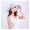 Women's Large Bowknot Mesh Sun Hat - Breathable Summer Protection for Outdoor Travel & Beach