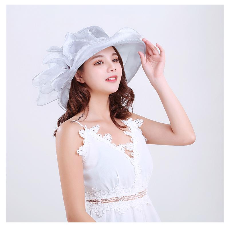 Women's Large Bowknot Mesh Sun Hat - Breathable Summer Protection for Outdoor Travel & Beach