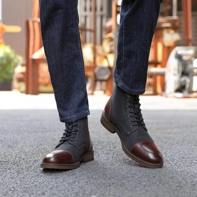 Stivali Invernali Stivaletti da Uomo Caldi in Pelle Casual Sneakers Alte alla Moda Caldi in Peluche con Suola Spessa Stivaletti alla Caviglia