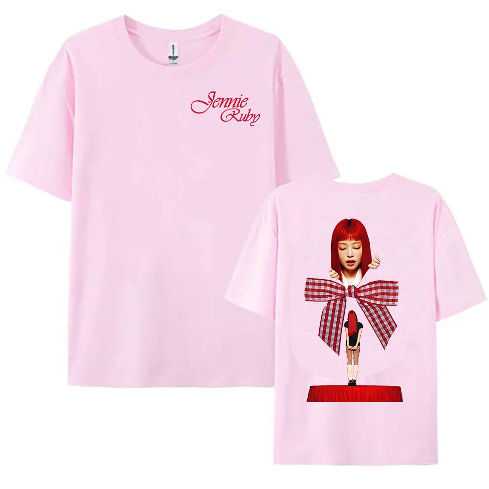 Y2K Jennie Ruby The 1st Studio Album ExtraL Tshirts Cotton Soft Women/Unisex T-shirt Short Sleeve Korean Fashion Tees Unisex Street
