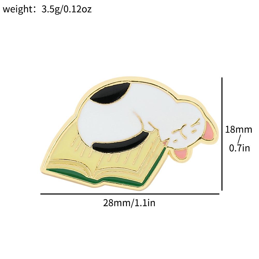 Personalized cat brooch kitten drinking water play metal badge alloy dripping oil clothes bag