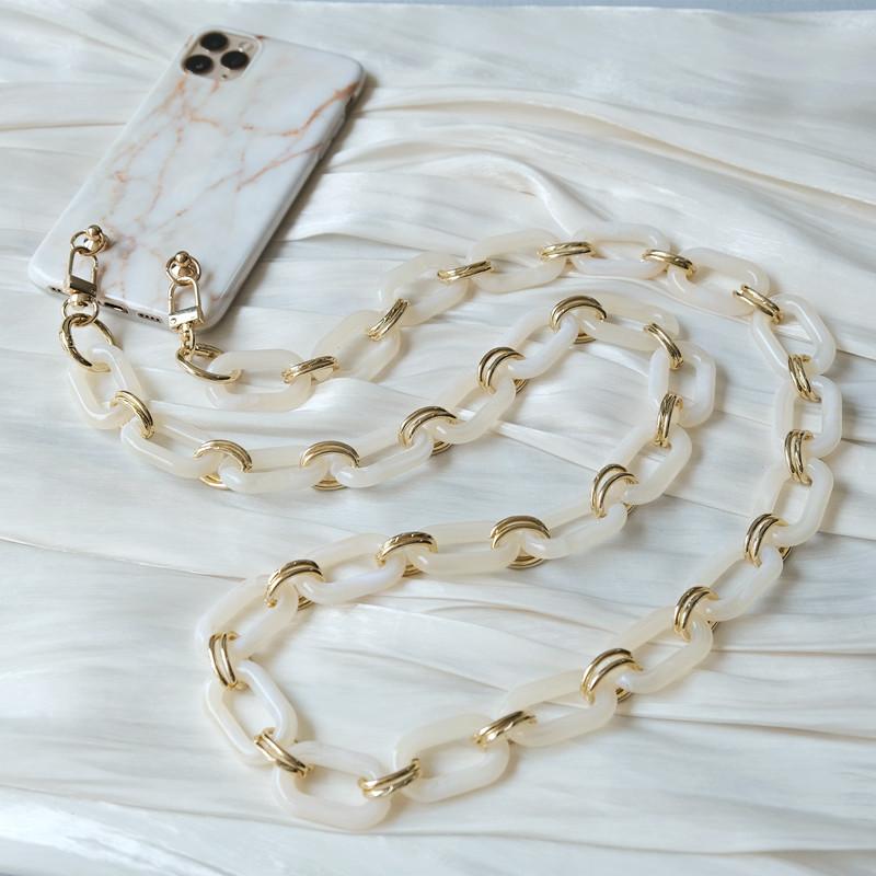 New Phone Chain Accessory Detachable Parts Amber Crossbody Resin Cute Strap Phone Case Chains Acrylic Shoulder Lanyard Hanging Chain