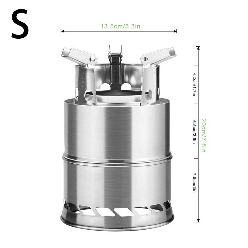 Přenosný venkovní kempingový vařič na dřevo Mini lehký nerezový vařič Piknik BBQ vařič Cestovní dobrodružné nářadí